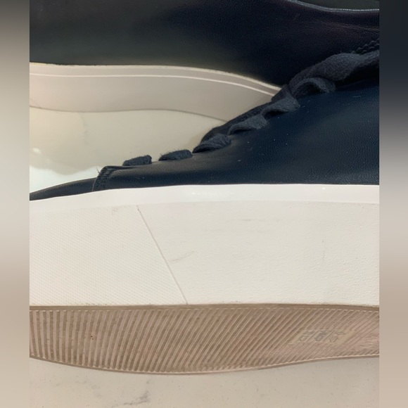 Calvin Klein Chunky Platform Leather Sneakers, Navy Blue/White, Women’s (US 7) - Picture 8 of 9